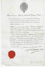 Documento autografo di ÉtienneCharles de Damascrux