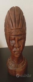 Scultura in legno capo Indiano 