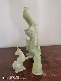 originale statuetta cinese in giada serpentina