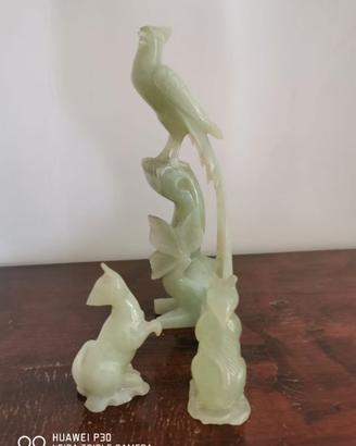 originale statuetta cinese in giada serpentina