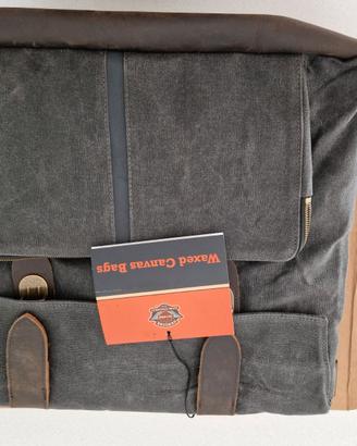 Borsa Harley Davidson Messenger Waxed Canvas
