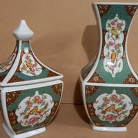 Dittico:vaso e coppa/coperchio,porcellana cinese