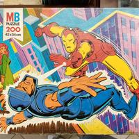 Raro puzzle MB giochi 200 PZ completo IRON MAN cor