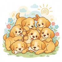 Cuccioli di golden retriever