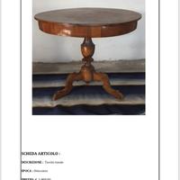 Tavolo tondo '800 in noce antiquariato