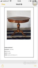 Tavolo tondo '800 in noce antiquariato