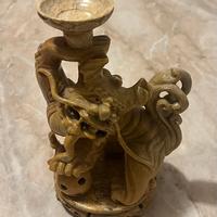 Scultura Bruciaprofumi Cane di Fo pietra saponaria