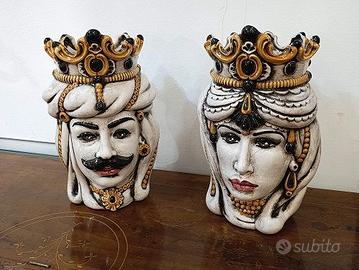 TESTE DI MORO IN CERAMICA DI CALTAGIRONE