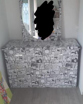 cassettiera con specchio