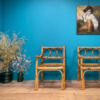 DUE POLTRONE BAMBU' DA GIARDINO ANNI 70 TERRAZZO