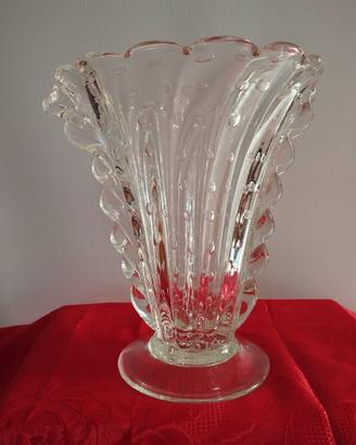 Vaso bullicante in vetro di Murano con morise