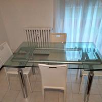 tavolo in vetro/metallo 