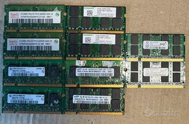 Lotto 10x RAM varie Laptop Hynix Kingmax Samsung