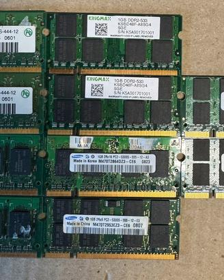 Lotto 10x RAM varie Laptop Hynix Kingmax Samsung