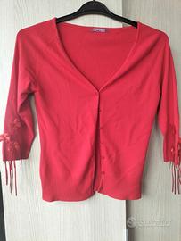 cardigan rosso viscosa fiori