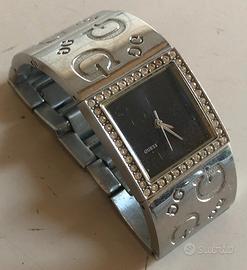Orologio guess quadrato acciaio nero