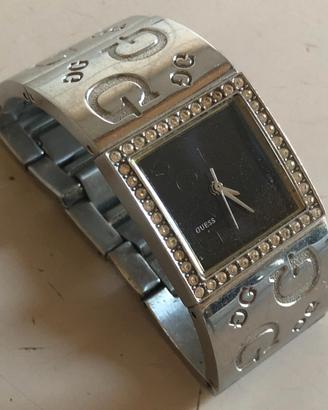 Orologio guess quadrato acciaio nero