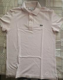 Polo Lacoste originale tg S rosa pallido