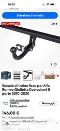 Gancio di traino giulietta