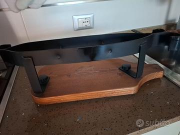 Porta prosciutto in legno e ferro artigianale