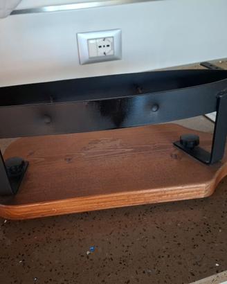 Porta prosciutto in legno e ferro artigianale