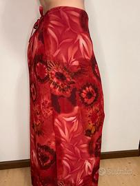 Gonna a portafoglio con stampa floreale