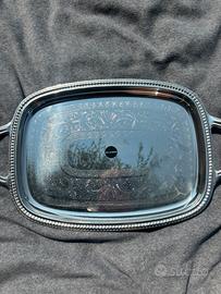 Vassoio Alessi elegante con manici , decorato