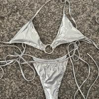 Bikini argento Khassani Swimwear S - nuovo