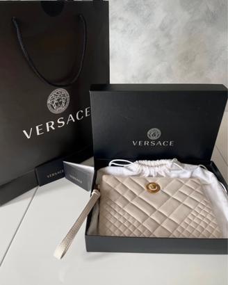 Versace Pochette Bianca in Pelle Trapunata