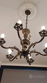 Lampadario vintage 6 luci stile Luigi XV Rococò