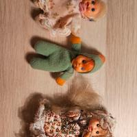 n.3 Bambole Fiammiferino anni 80 bamboline vintage