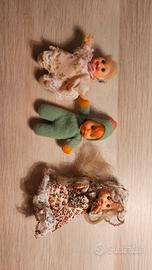 n.3 Bambole Fiammiferino anni 80 bamboline vintage