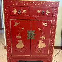 Credenza stile orientale laccata rossa