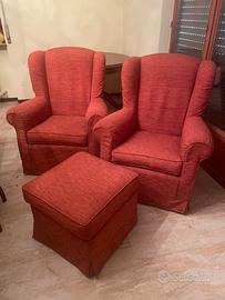 2 poltrone e poggiapiedi