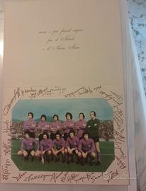 cartolina della Fiorentina con autografi 