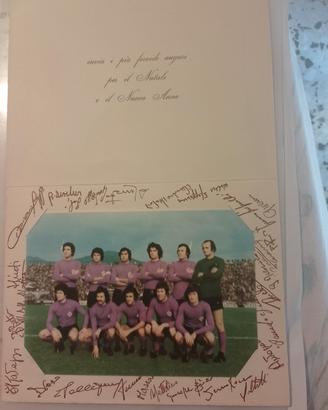 cartolina della Fiorentina con autografi 