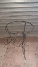 DUE PORTA VASI GIARA artigianali in FERRO BATTUTO