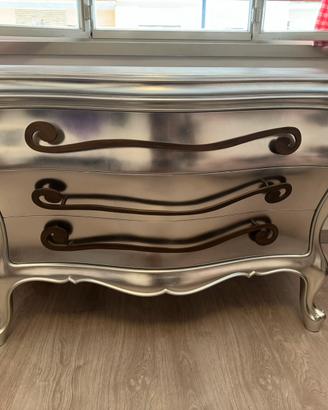 Cassettiera di design foglia argento