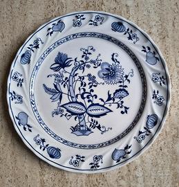 Piatto Ceraminter vintage stile floreale blu