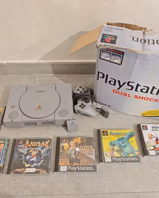 playstation 1 con giochi e memory