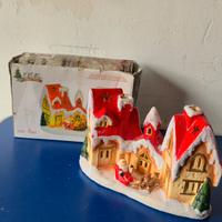 Casetta Natalizia Decorativa con Luci in Ceramica