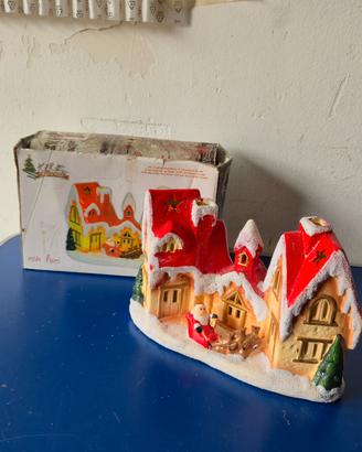 Casetta Natalizia Decorativa con Luci in Ceramica