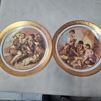 coppia di piatti da parete porcellana di limoges 