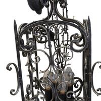 LAMPADARIO FERRO BATTUTO LANTERNA ANNI '80