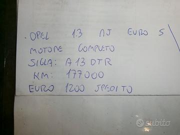 Motore ccompleto opel 1.3 mj euro 5