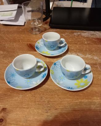 Set di tre Tazzine Caffè 