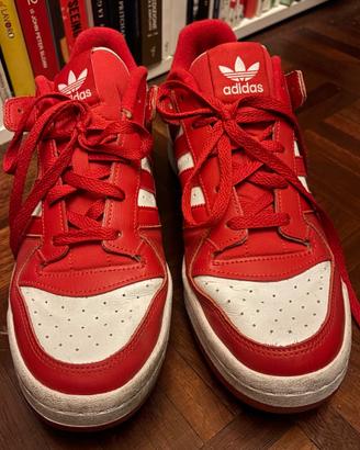 Scarpe uomo Adidas Forum low 44 bianco rosso