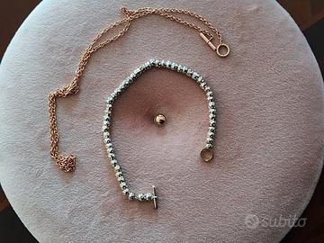 Dodo collana girocollo oro rosa bracciale granelli