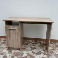 Scrivania 100x50 cm effetto rovere con mobiletto