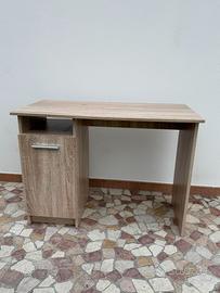Scrivania 100x50 cm effetto rovere con mobiletto